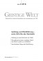 Cover der Zeitschrift Geistige Welt, Heft 4/2014 zum Thema Aufstieg und Rückführung – erste Schritte der Heimkehr