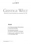 Cover der Zeitschrift Geistige Welt, Heft 4/2017 zum Thema Musik