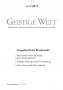 Cover der Zeitschrift Geistige Welt, Heft 5/2017 zum Thema Vorgeburtliche Kinderwahl