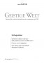 Cover der Zeitschrift Geistige Welt, Heft 4/2018 zum Thema Untugenden