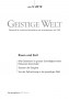 Cover der Zeitschrift Geistige Welt, Heft 5/2019 zum Thema Raum und Zeit