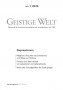 Cover der Zeitschrift Geistige Welt, Heft 1/2020 zum Thema Depressionen